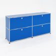 2000s USM Haller Blue 14x60x30 in E2 Credenza   Cabinet with 4-doors For Discount