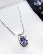 Iolite & CZ Sterling Silver Necklace Online Hot Sale