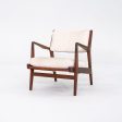 1960s Jens Risom Design U-430 Lounge Chair with Arms in Walnut and Fabric Hot on Sale