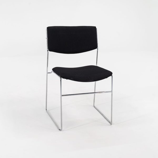 2010s Elle Stacking Chair, Model 1071dl by Giovanni Zorzon for Bononia   ICF in Black Fabric 15x Available For Sale