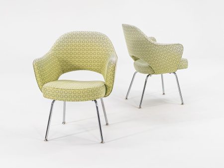 2007 Executive Arm Chair, Model 71APC by Eero Saarinen for Knoll in Green Fabric 12x Available Cheap