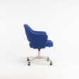 1974 Eero Saarinen for Knoll Rolling Executive Office Chair Original Blue Fabric Fashion