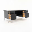 1960s Model 1503 by Florence Knoll Desk in Ebonized Wood and Chrome For Sale