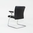 2003 Walter Knoll Art Collection Dining Arm Chairs in Black Leather 4x Available For Cheap