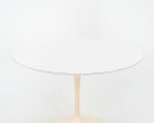 1960s Saarinen Dining Table, Model 173F by Eero Saarinen for Knoll International with Cast Iron Base and 42 inch White Laminate Top For Sale