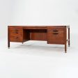 1970 Jens Risom Designs Double Pedestal Executive Desk in Walnut For Cheap