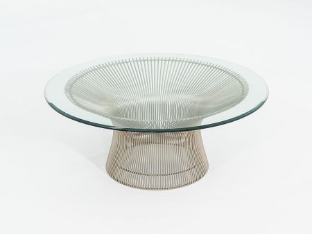 1970s Platner Coffee Table, Model 3714T by Warren Platner for Knoll in Glass with Nickel Chrome Steel Base Online