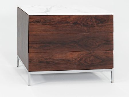 1960s Florence Knoll Rosewood 3-Drawer Dresser Cabinet with Marble Top Cheap