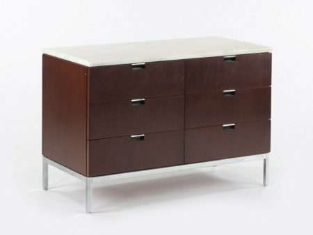 1970s Florence Knoll International 6 Drawer Credenza Dresser Cabinet with Marble Top Online Hot Sale