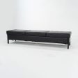 1993 Leather Three Seat Bench by Metropolitan Furniture in Black Leather Cheap