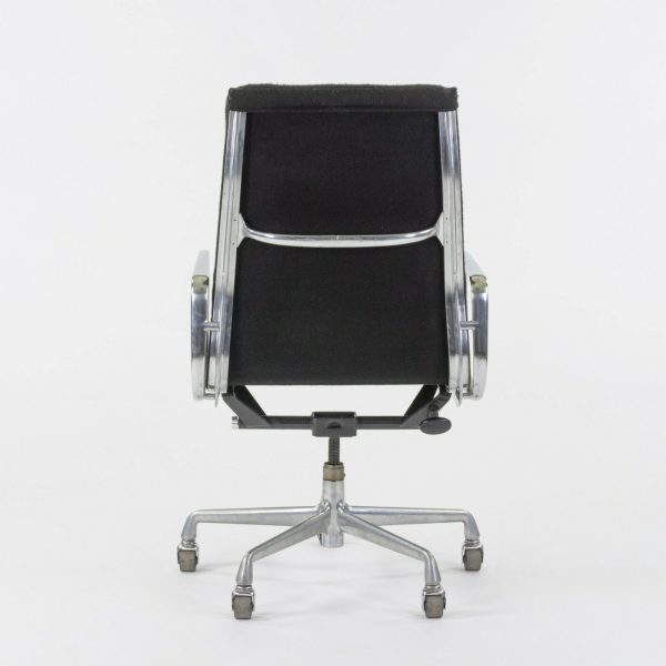 1985 Black Fabric Eames Aluminum Group Soft Pad Executive High Back Desk Chair Sale