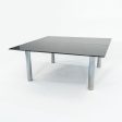 2006 Custom Black Granite and Chromed Steel Conference or Dining Table 72x72in Online Sale