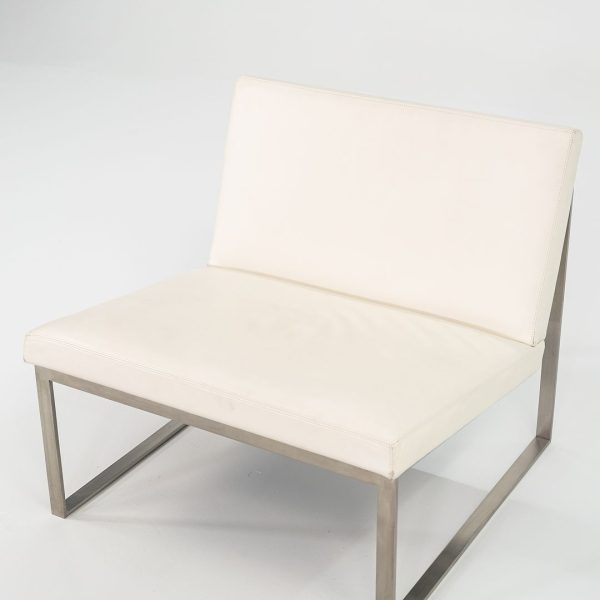 2006 B.2 Armless Lounge Chair by Fabien Baron for Bernhardt Design in White Leather 4x Available Online Hot Sale