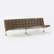 1960s Nicos Zographos CH28 Ribbon 3-Seat Sofa in Brown Leather For Discount