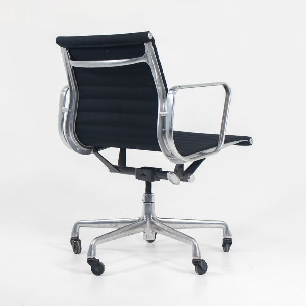 2010s Eames Aluminum Group Management Desk Chair by Ray and Charles Eames for Herman Miller in Black Fabric 2x Available For Discount