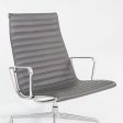 2013 Herman Miller Eames Aluminum Group Lounge Chairs in Grey Leather 2x Available Online Sale