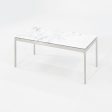 1980s Coffee Table, Model TA.35.36.72 by Nicos Zographos for Zographos Designs in Stainless and White Marble Fashion