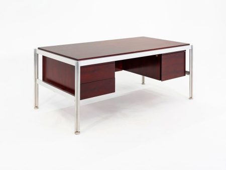 C. 1970 Rosewood Executive Desk by Georges Ciancimino for Mobilier International France Sale