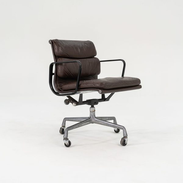 1982 Eames Soft Pad Management Chair, EA418 by Ray and Charles Eames for Herman Miller in Brown Leather 2x Available Supply