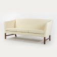 1960s Ole Wanscher for AJ Iversen White New Bouclé Fabric 3-Seat Sofa Denmark For Cheap