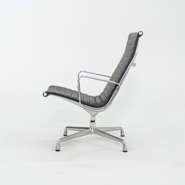 2012 Herman Miller Eames Aluminum Group Black Leather Lounge Chair 6x Available Fashion