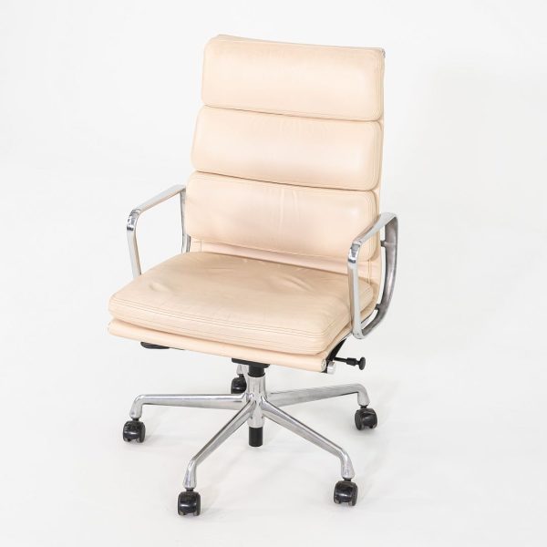 2010 Herman Miller Eames Soft Pad Executive Desk Chair in Wheat Leather with Pnuematic Base Hot on Sale