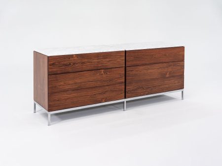 1960s Six-Drawer Rosewood Dresser Cabinet by Florence Knoll for Knoll in Brazilian Rosewood and Marble Online now