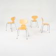 2005 Set of Four 3101 Side Chairs by Arne Jacobsen for Fritz Hansen in Maple and Chromed Steel Sale