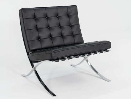 2023 Knoll Barcelona Lounge Chair by Mies van der Rohe in Black Leather and Chrome Online