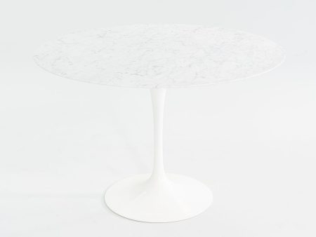 2010s Eero Saarinen for Knoll Tulip Pedestal Dining Table with 42  Round Carrara White Marble Top, Model 173F 2x Available Cheap