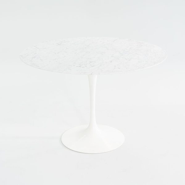 2010s Eero Saarinen for Knoll Tulip Pedestal Dining Table with 42  Round Carrara White Marble Top, Model 173F 2x Available Cheap