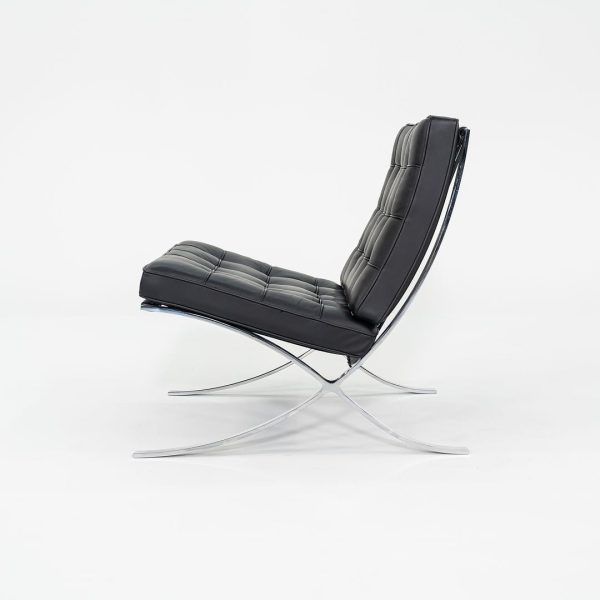 2010s Mies van der Rohe for Knoll Barcelona Lounge Chairs in Black Leather and Chromed Steel 3x Available Cheap