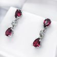 Garnet Fillagree Post Earrings with CZs For Discount