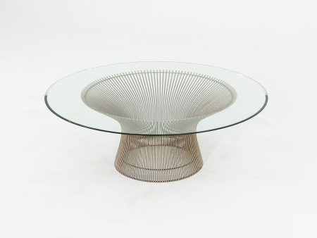 1960s Warren Platner for Knoll 36  Round Coffee Table in Steel and Glass Online now