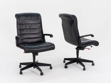 1999 Sapper Executive Chair by Richard Sapper for Knoll Leather, Foam, Plastic, Steel Online now