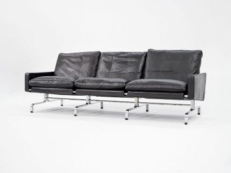 2002 PK31 Three Seat Sofa by Poul Kjaerholm for Fritz Hansen in Black Leather #1 Online now