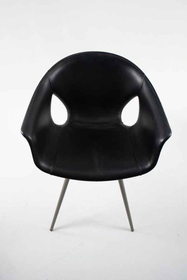 2013 Ginger Ale Chair by Roberto Lazzeroni for Poltrona Frau in Black Leather 1x Available Online Sale