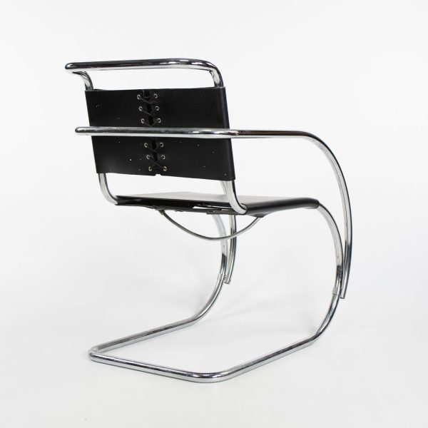 1980s MR10 and MR20 Chairs by Mies van der Rohe for Knoll in Black Leather Fashion