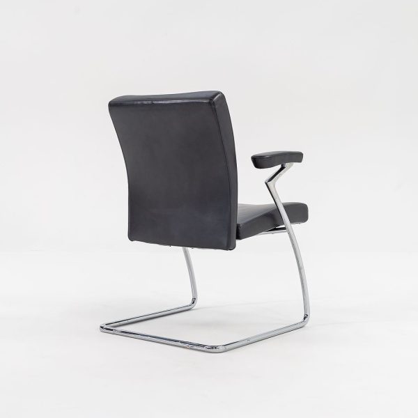 2003 Art Collection Armchair by Walter Knoll in Dark Grey Leather 16x Available For Sale