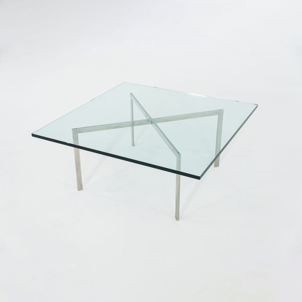 1960s Barcelona Coffee Table by Mies van der Rohe for Knoll in Glass and Stainless Steel Fashion