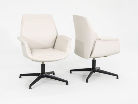 2015 Pair of Jean-Marie Massaud for Poltrona Frau Downtown Arm Chairs in Stucco Pelle Frau Leather Cheap