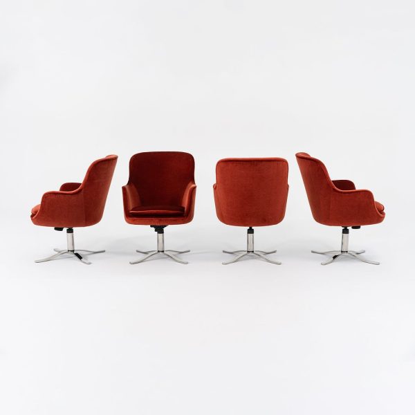 2009 Alpha High Back Bucket Chair by Nicos Zographos for Zographos Designs in Red Velvet 4x Available For Sale