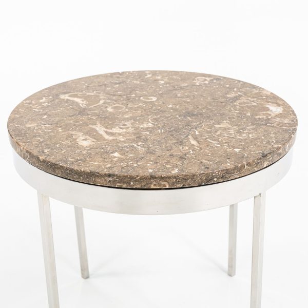 1960s Round Steel and Marble Side Table by Gordon Bunshaft and Davis Allen for SOM Design Online Hot Sale