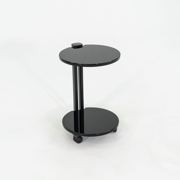 1980s Pace Collection Black Lacquered Occasional End Table on Casters Cheap