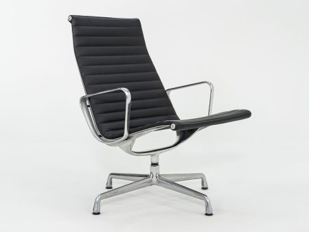 2012 Herman Miller Eames Aluminum Group Black Leather Lounge Chair 6x Available Fashion