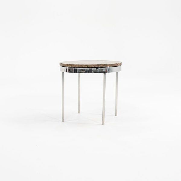 1960s Round Steel and Marble Side Table by Gordon Bunshaft and Davis Allen for SOM Design Online Hot Sale