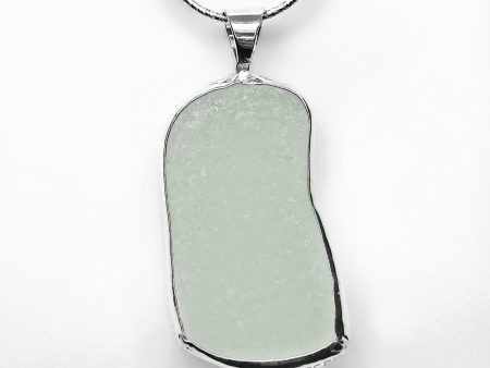 Beach Glass White Sterling Silver Necklace For Sale