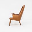 1958 Wegner AP27 and AP29 Lounge Chair and Ottoman by Hans Wegner for A.P. Stolen in Newly Upholstered Caramel Leather For Sale