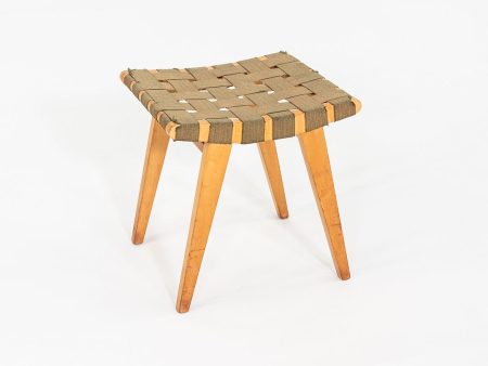 C. 1946 Jens Risom for Knoll Stool 667-W with Original Label Online Sale