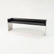 2016 Custom Brushed Stainless Steel Bench with Black Leather Upholstery, 2x Available For Cheap